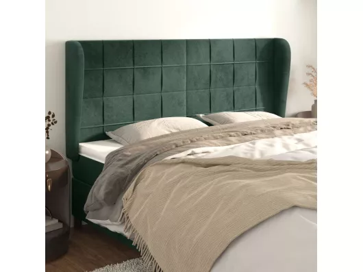 Kauf Unique Kopfteil mit Ohren Dunkelgrün 163x23x118/128 cm Samt Preisnachlass