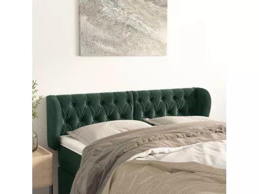 Kauf Unique Kopfteil mit Ohren Dunkelgrün 163x23x78/88 cm Samt Saisonschlussverkauf