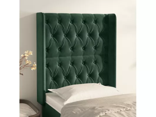 Kauf Unique Kopfteil mit Ohren Dunkelgrün 83x16x118/128 cm Samt Black Friday