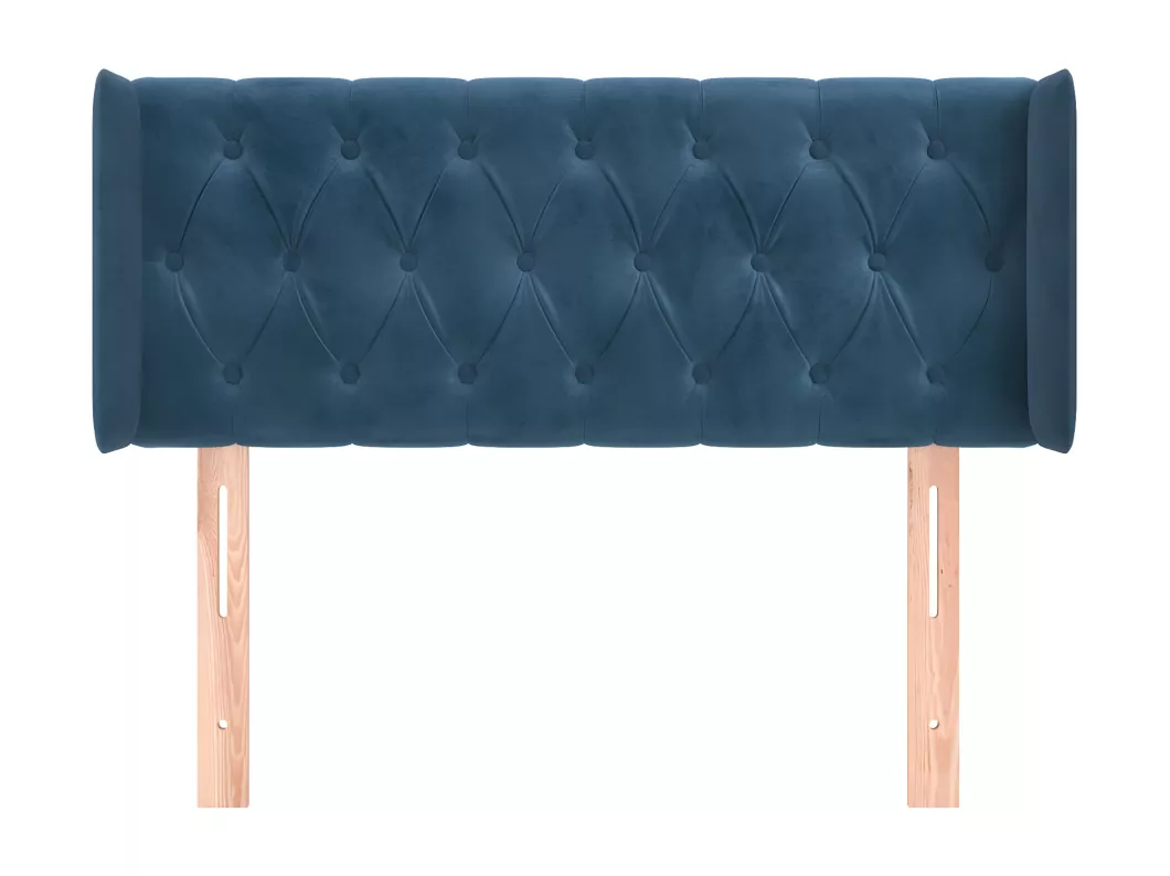Kauf Unique Kopfteil mit Ohren Dunkelblau 93x16x78/88 cm Samt Weihnachtsangebot