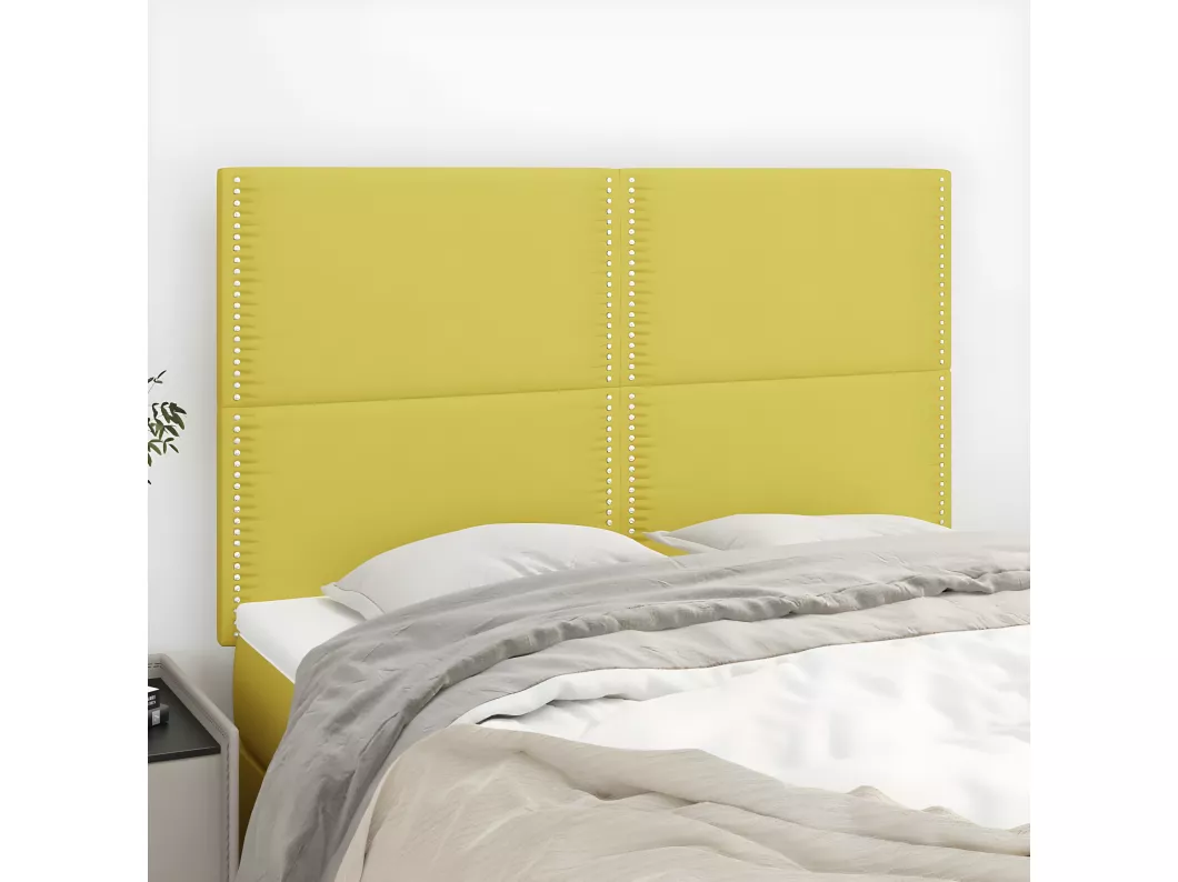Kauf Unique Kopfteile 4 Stk. Grün 72x5x78/88 cm Stoff Osterangebot