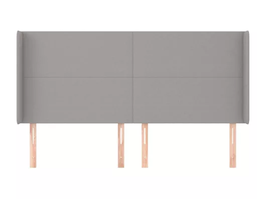 Kauf Unique Kopfteil mit Ohren Hellgrau 203x16x118/128 cm Stoff Jubiläumsangebot