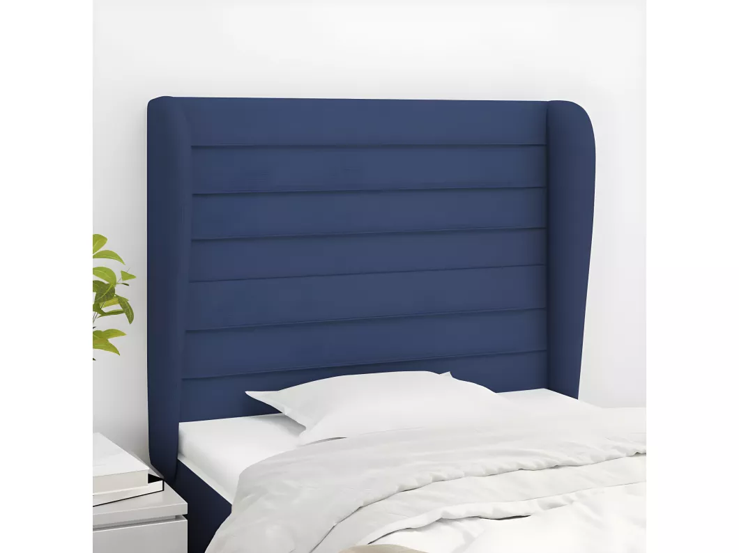 Kauf Unique Kopfteil mit Ohren Blau 103x23x118/128 cm Stoff