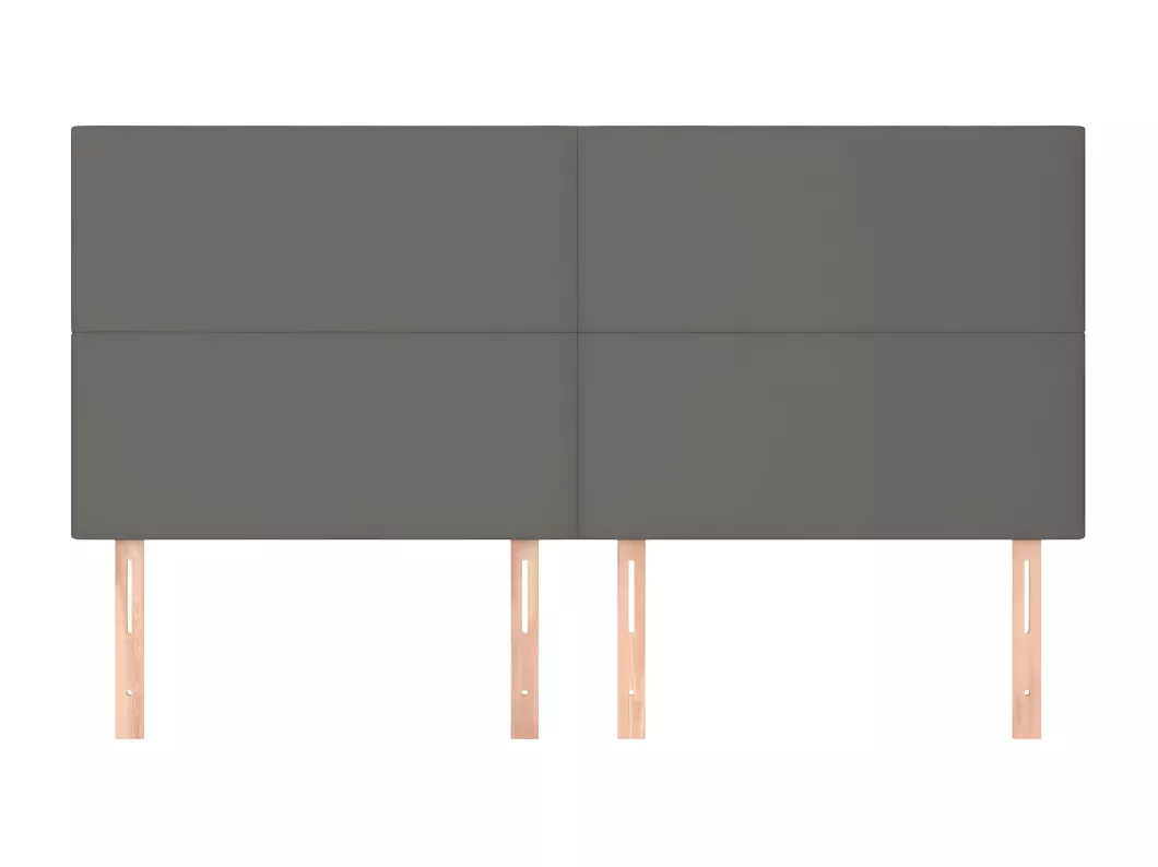 Kauf Unique Kopfteile 4 Stk. Grau 80x5x78/88 cm Kunstleder Top Angebot
