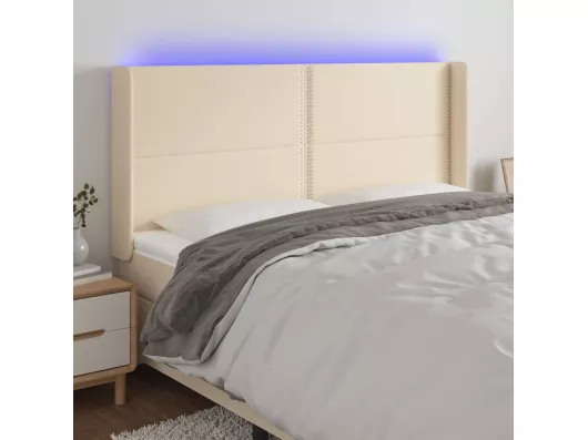 Kauf Unique LED Kopfteil Creme 183x16x118/128 cm Stoff