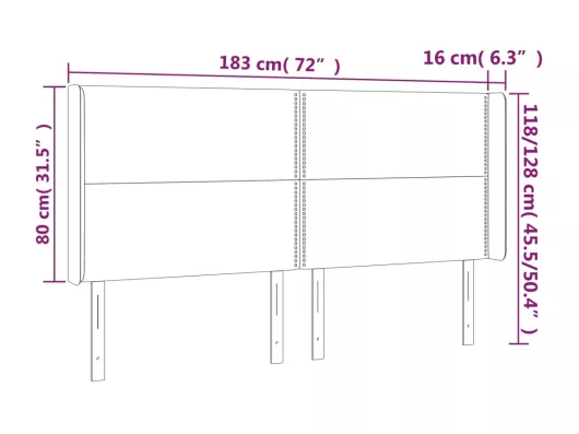 Kauf Unique LED Kopfteil Creme 183x16x118/128 cm Stoff Neueste Mode