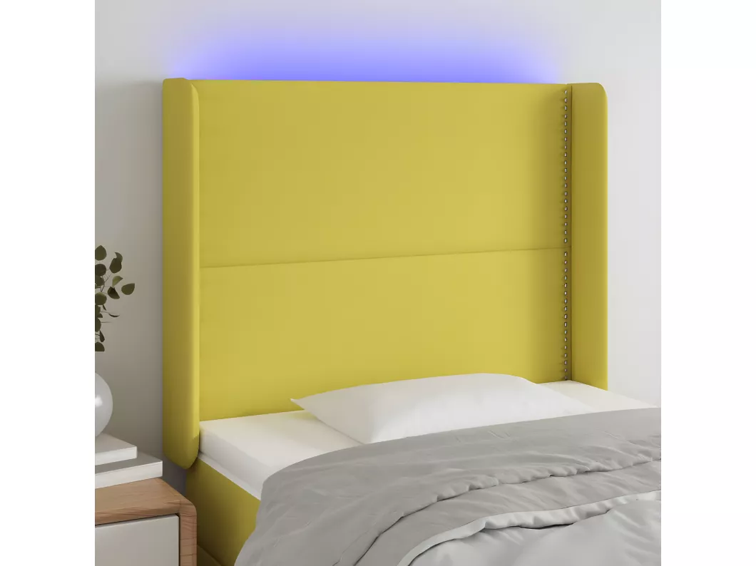 Kauf Unique LED Kopfteil Grün 83x16x118/128 cm Stoff