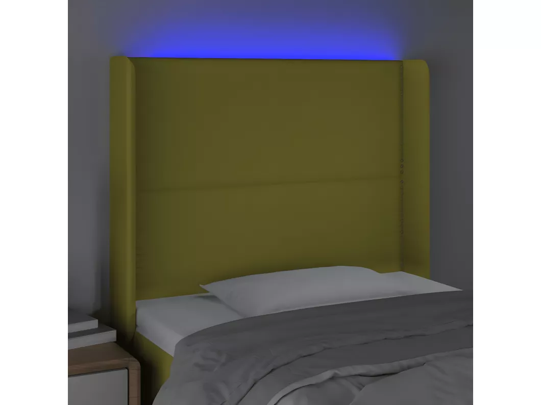 Kauf Unique LED Kopfteil Grün 83x16x118/128 cm Stoff Online Outlet