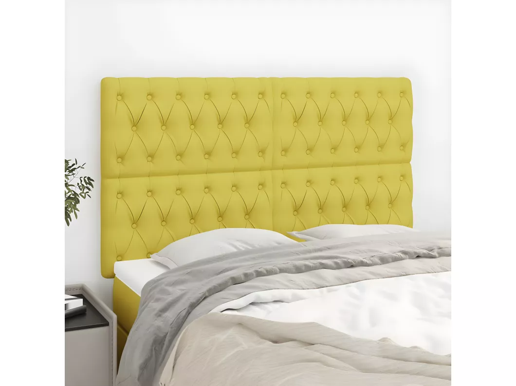Kauf Unique Kopfteile 4 Stk. Grün 72x7x78/88 cm Stoff Kauf eins, bekomm eins gratis