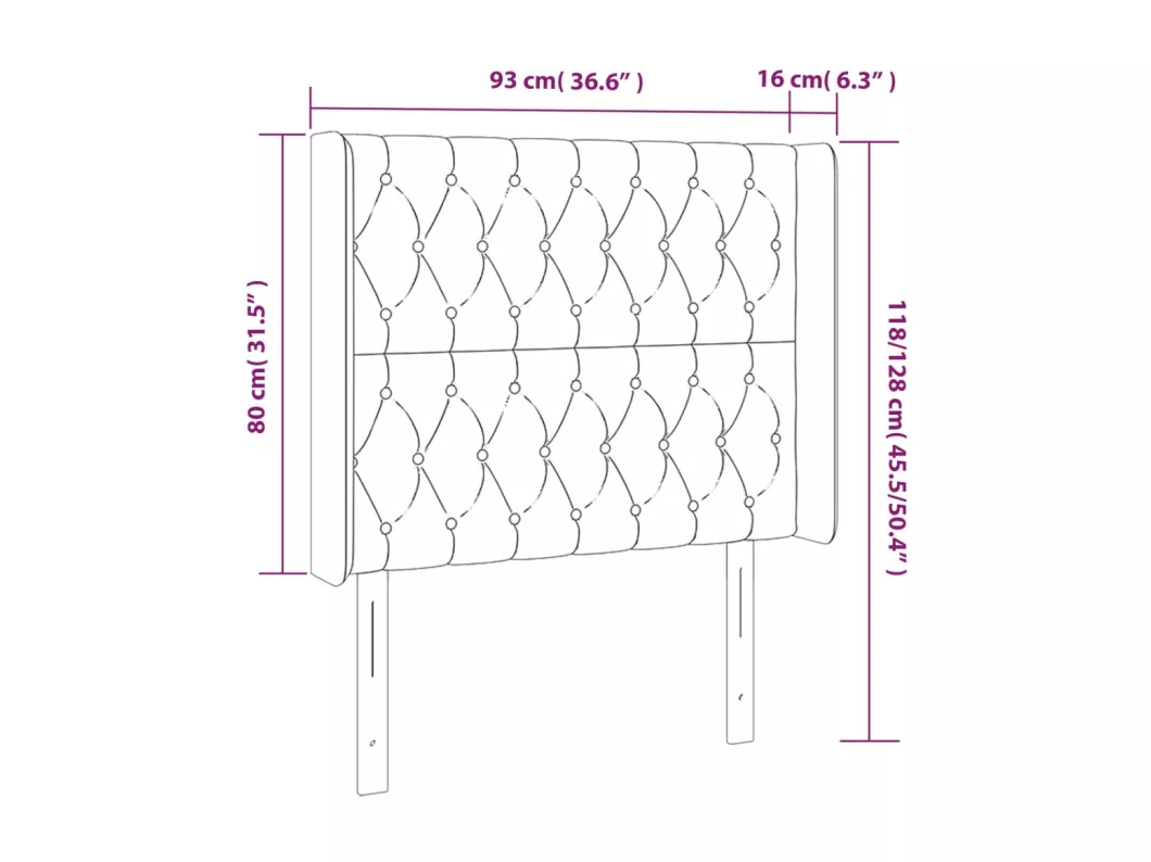 Kauf Unique LED Kopfteil Creme 93x16x118/128 cm Stoff Tiefpreis