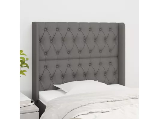 Kauf Unique Kopfteil mit Ohren Dunkelgrau 103x16x118/128 cm Stoff
