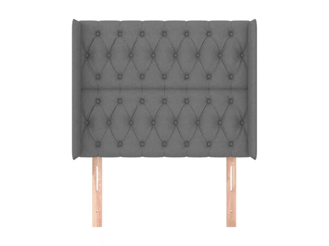 Kauf Unique Kopfteil mit Ohren Dunkelgrau 103x16x118/128 cm Stoff Super Sparpreis