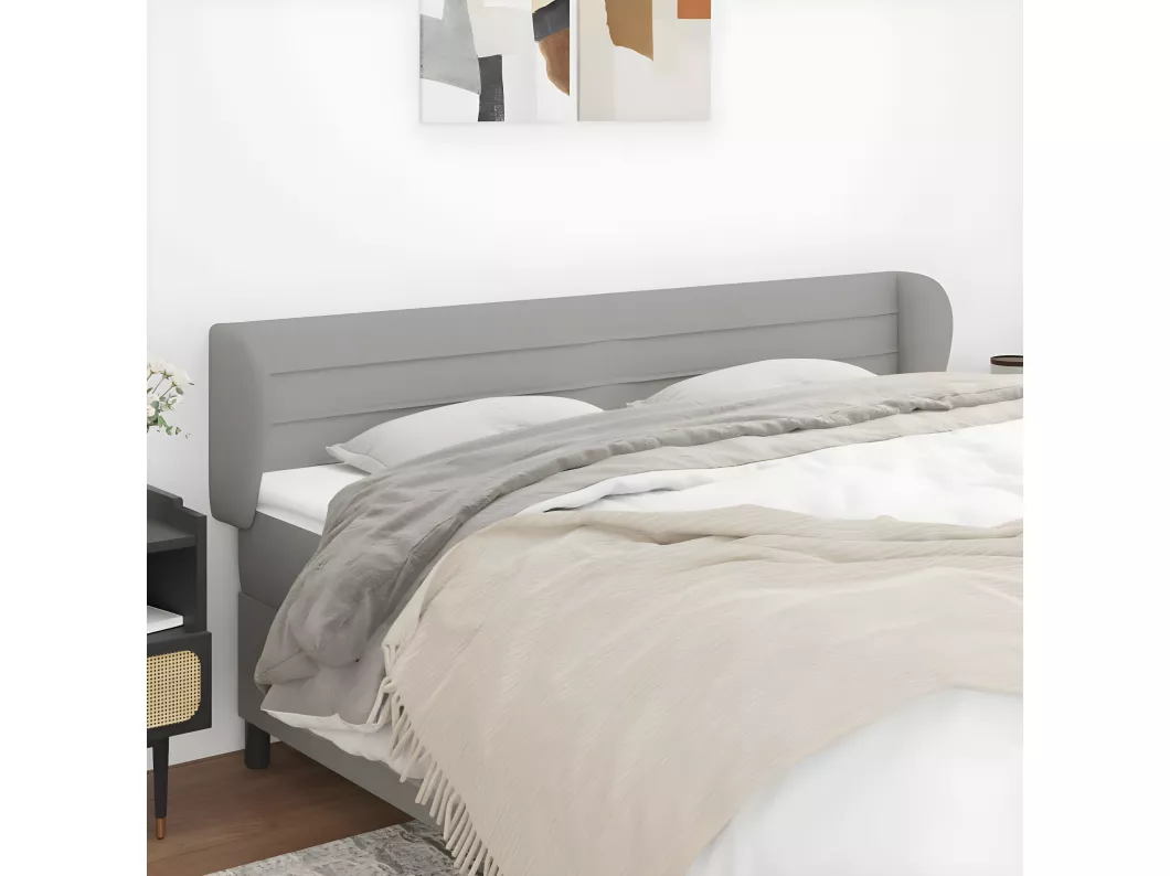Kauf Unique Kopfteil mit Ohren Hellgrau 183x23x78/88 cm Stoff Begrenzte Freigabe