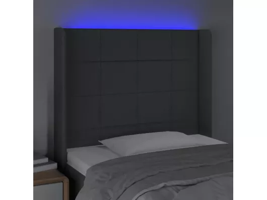 Kauf Unique LED Kopfteil Dunkelgrau 83x16x118/128 cm Stoff Letzte 3 Tage