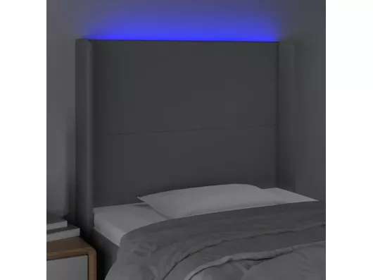 Kauf Unique LED Kopfteil Hellgrau 103x16x118/128 cm Stoff JETZT KAUFEN