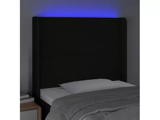 Kauf Unique LED Kopfteil Schwarz 93x16x118/128 cm Stoff Neueste Stile