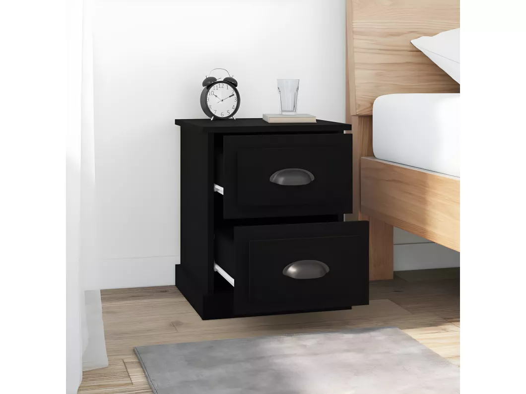 Kauf Unique Nachttische 2 Stk. Schwarz 39x39x47,5 cm Holzwerkstoff Bis zu 65% Rabatt