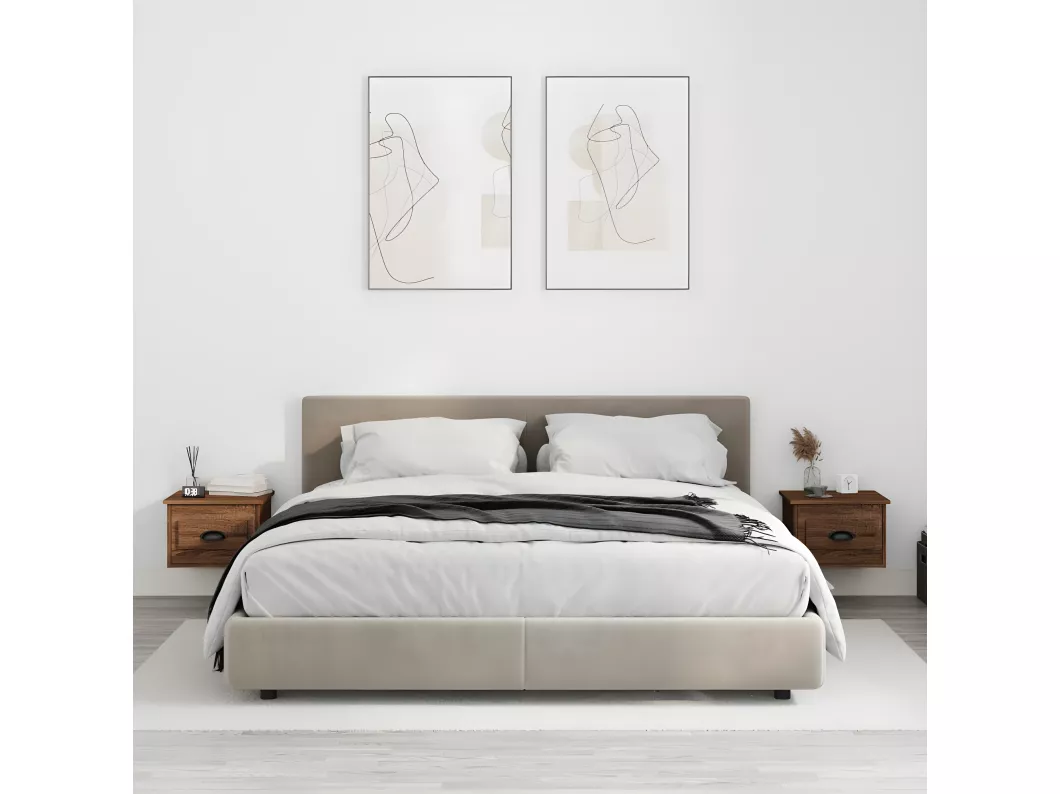 Kauf Unique Wand-Nachttische 2 Stk. Braun Eichen-Optik 41,5x36x28 cm