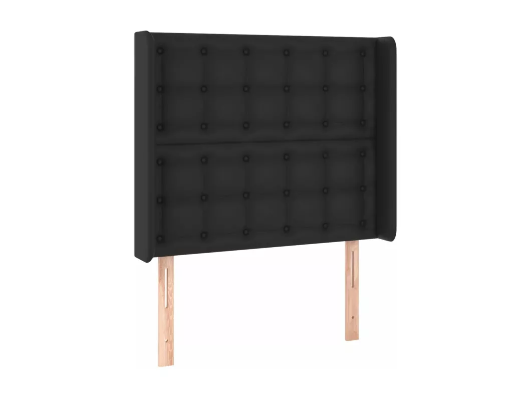 Kauf Unique LED Kopfteil Schwarz 93x16x118/128 cm Kunstleder Vierteljährliche Förderung