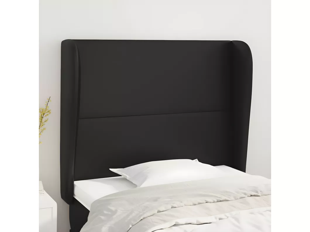 Kauf Unique Kopfteil mit Ohren Schwarz 93x23x118/128 cm Kunstleder