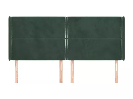 Kauf Unique Kopfteil mit Ohren Dunkelgrün 203x16x118/128 cm Samt Kostenloser Versand international