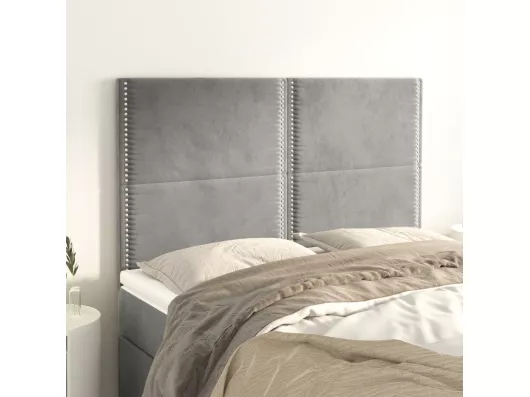 Kauf Unique Kopfteile 4 Stk. Hellgrau 72x5x78/88 cm Samt Black Friday Preise