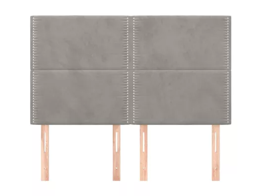 Kauf Unique Kopfteile 4 Stk. Hellgrau 72x5x78/88 cm Samt Black Friday Preise