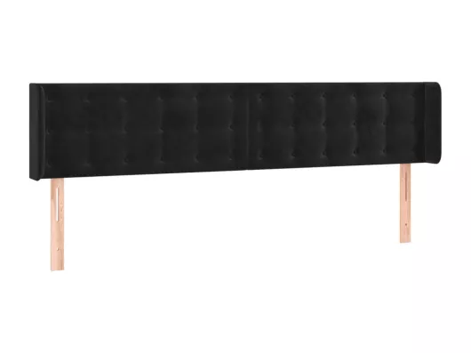 Kauf Unique LED Kopfteil Schwarz 203x16x78/88 cm Samt Im Verkauf