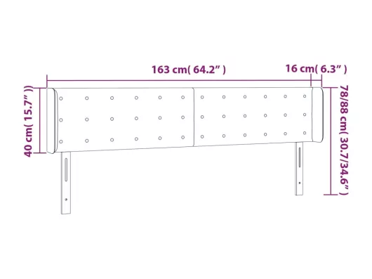 Kauf Unique LED Kopfteil Grau 163x16x78/88 cm Kunstleder 2025