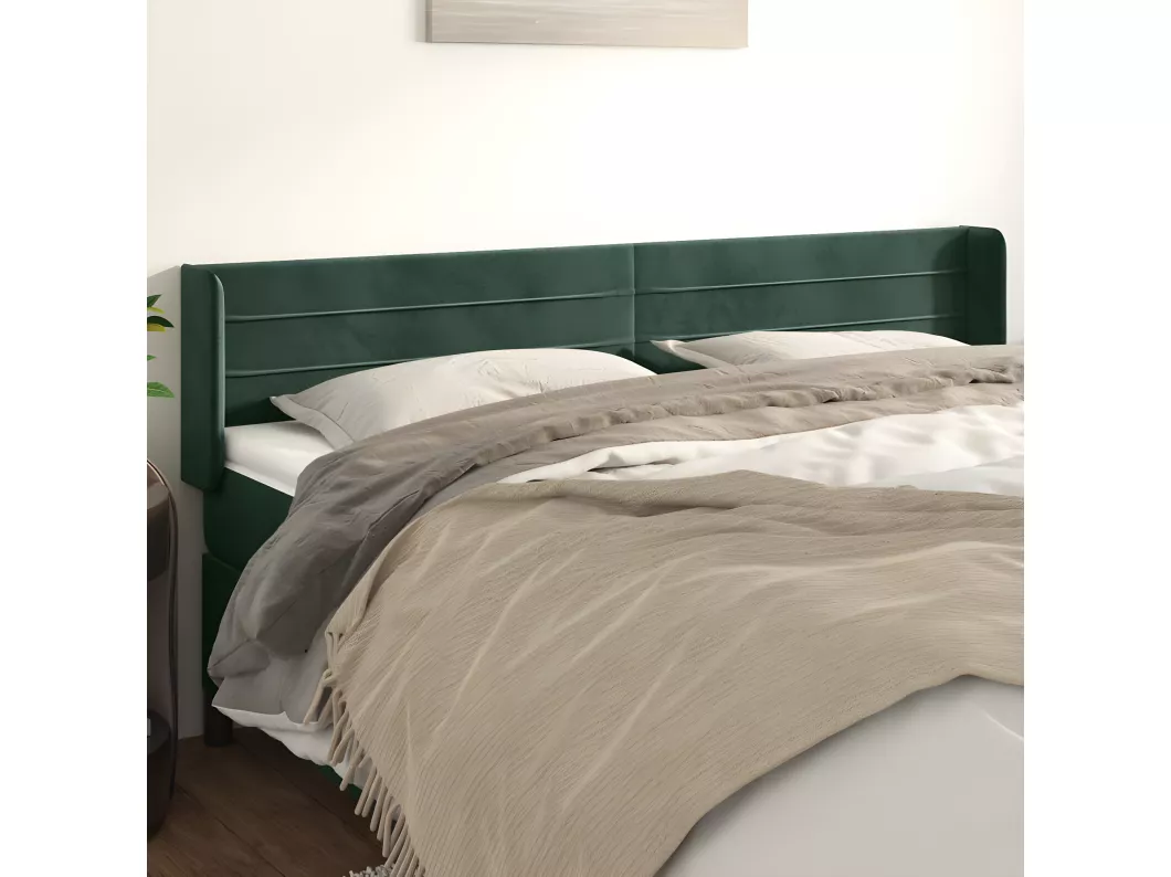 Kauf Unique Kopfteil mit Ohren Dunkelgrün 163x16x78/88 cm Samt