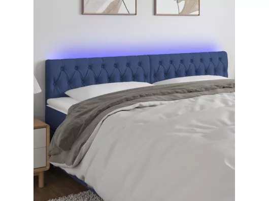 Kauf Unique LED Kopfteil Blau 200x7x78/88 cm Stoff
