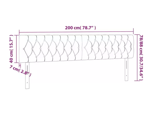 Kauf Unique LED Kopfteil Blau 200x7x78/88 cm Stoff Schlussverkauf