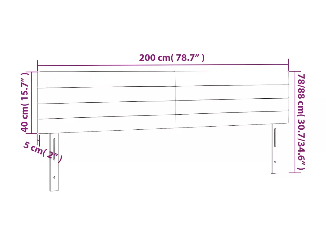 Kauf Unique LED Kopfteil Taupe 200x5x78/88 cm Stoff Günstiger Verkauf