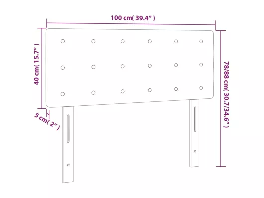 Kauf Unique LED Kopfteil Dunkelgrün 100x5x78/88 cm Samt Fabrikverkauf
