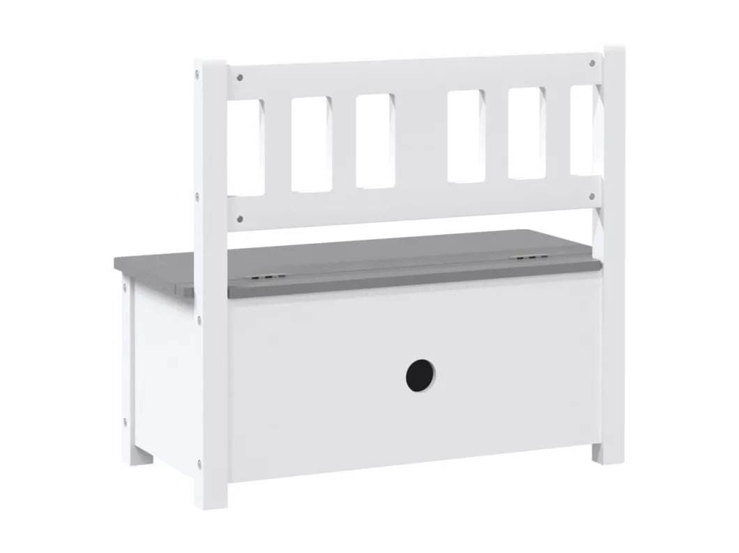 Kauf Unique Kinderbank mit Stauraum Weiß und Grau 60x30x55 cm MDF Meist gekauft