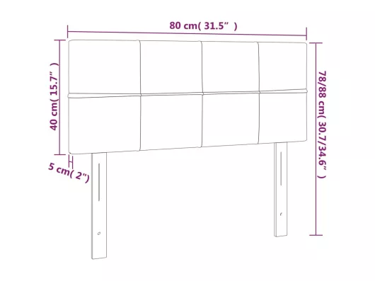 Kauf Unique LED Kopfteil Taupe 80x5x78/88 cm Stoff Fabrikpreis