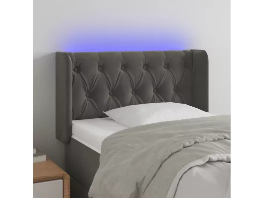 Kauf Unique LED Kopfteil Dunkelgrau 83x16x78/88 cm Samt Günstig kaufen