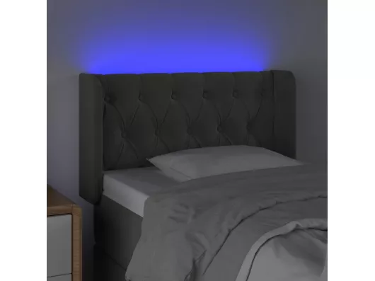 Kauf Unique LED Kopfteil Dunkelgrau 83x16x78/88 cm Samt Günstig kaufen