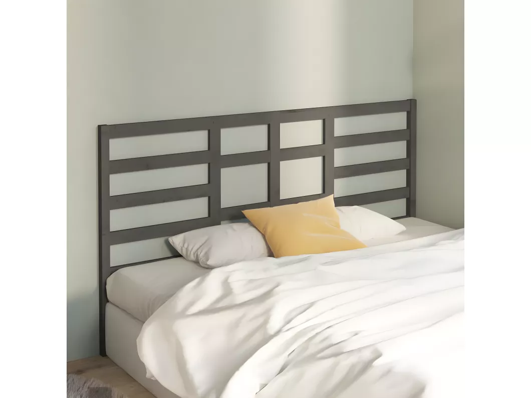 Kauf Unique Bett-Kopfteil Grau 206x4x104 cm Massivholz Kiefer Versandkostenfrei