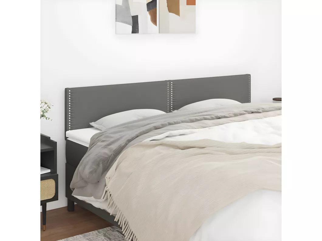 Kauf Unique Kopfteile 2 Stk. Dunkelgrau 90x5x78/88 cm Stoff