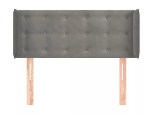 Kauf Unique Kopfteil mit Ohren Hellgrau 83x16x78/88 cm Samt Jubiläumsangebot