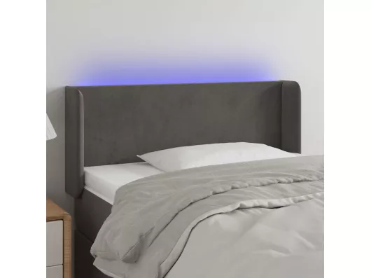 Kauf Unique LED Kopfteil Dunkelgrau 83x16x78/88 cm Samt Top Angebot