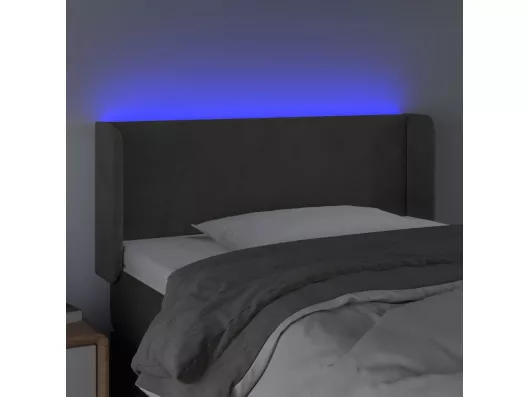 Kauf Unique LED Kopfteil Dunkelgrau 83x16x78/88 cm Samt Top Angebot