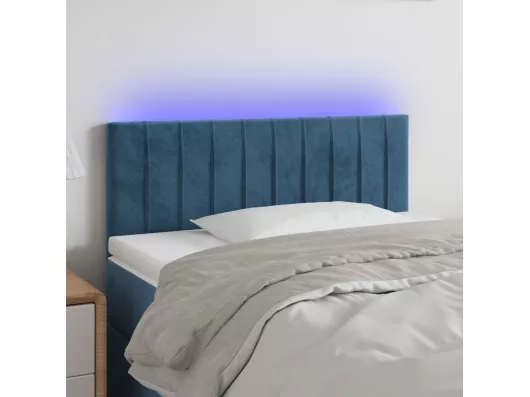 Kauf Unique LED Kopfteil Dunkelblau 80x5x78/88 cm Samt