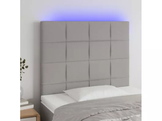 Kauf Unique LED Kopfteil Hellgrau 90x5x118/128 cm Stoff
