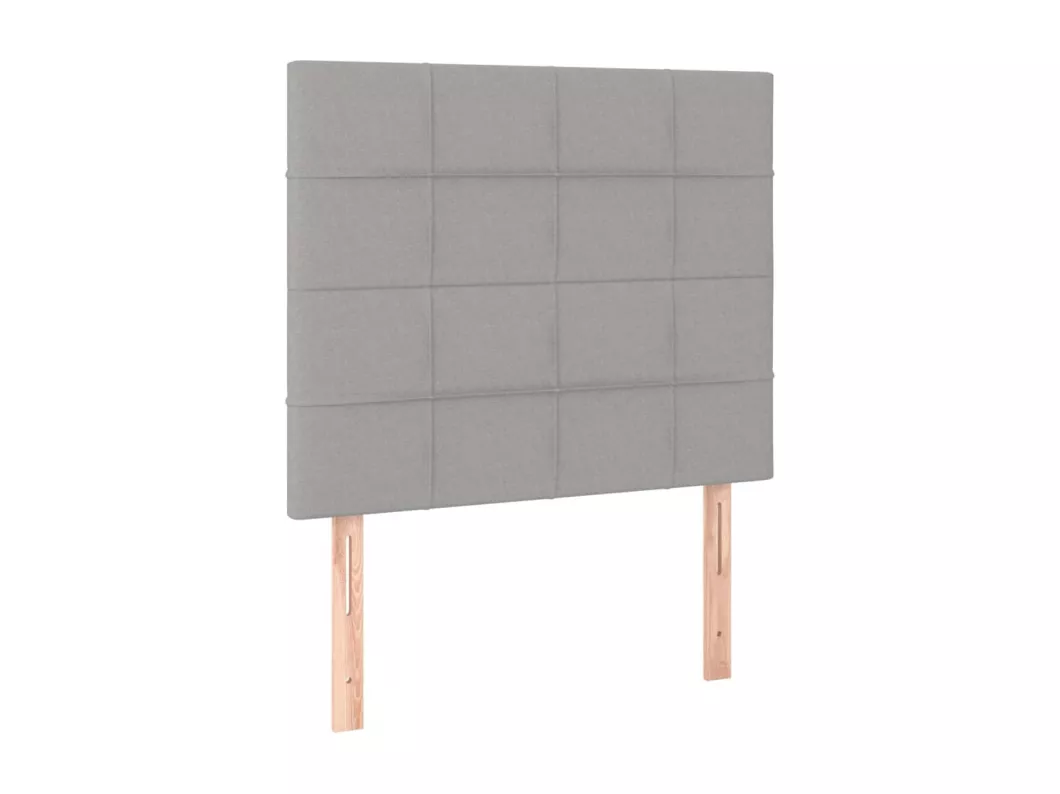 Kauf Unique LED Kopfteil Hellgrau 90x5x118/128 cm Stoff Blitzangebot