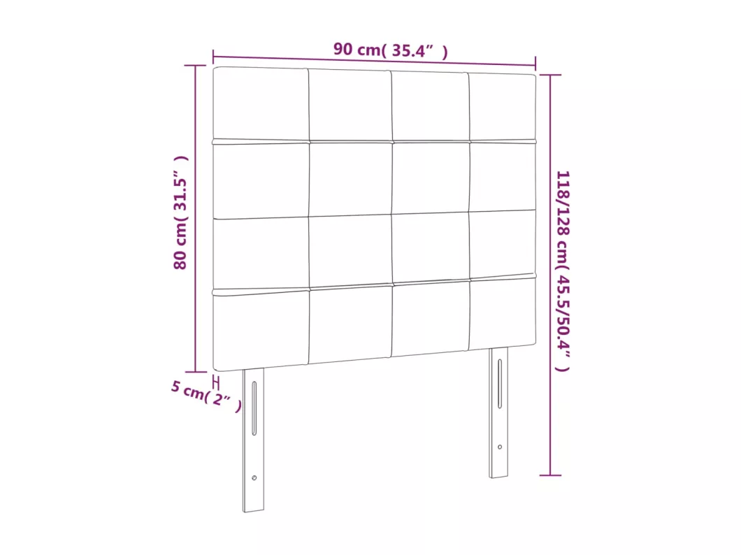 Kauf Unique LED Kopfteil Hellgrau 90x5x118/128 cm Stoff Blitzangebot