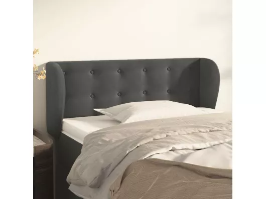 Kauf Unique Kopfteil mit Ohren Dunkelgrau 83x23x78/88 cm Samt Neuheiten