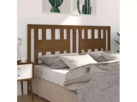 Kauf Unique Kopfteil Honigbraun 141x4x100 cm Massivholz Kiefer Bestseller