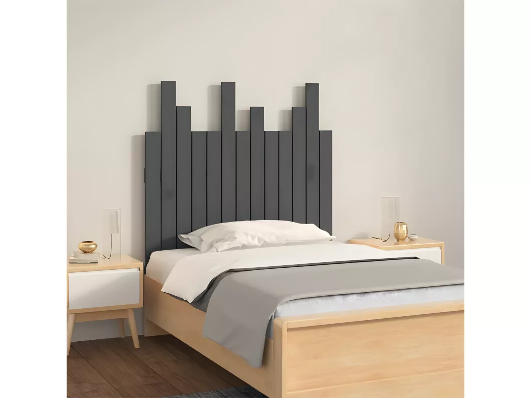 Kauf Unique Wand-Kopfteil Grau 82,5x3x80 cm Massivholz Kiefer